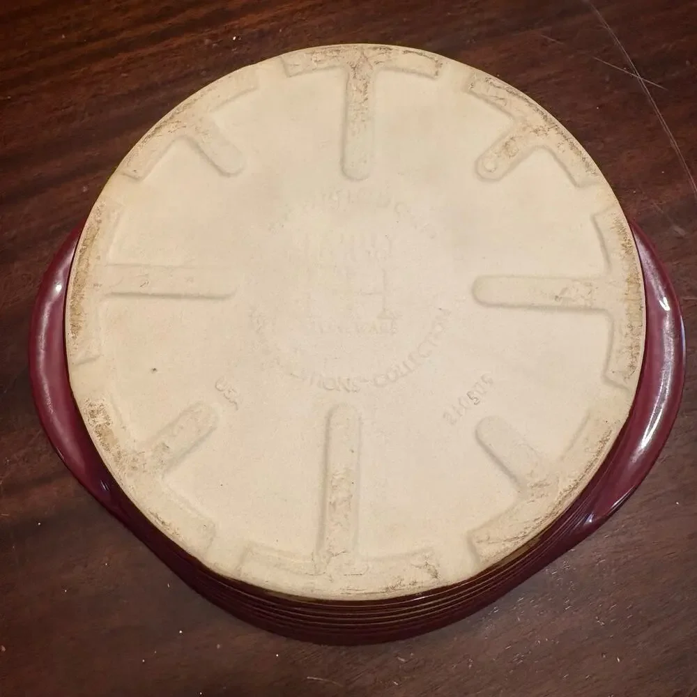 Vintage Pampered Chef Cranberry Small Oval Baker Stoneware Casserole Dish